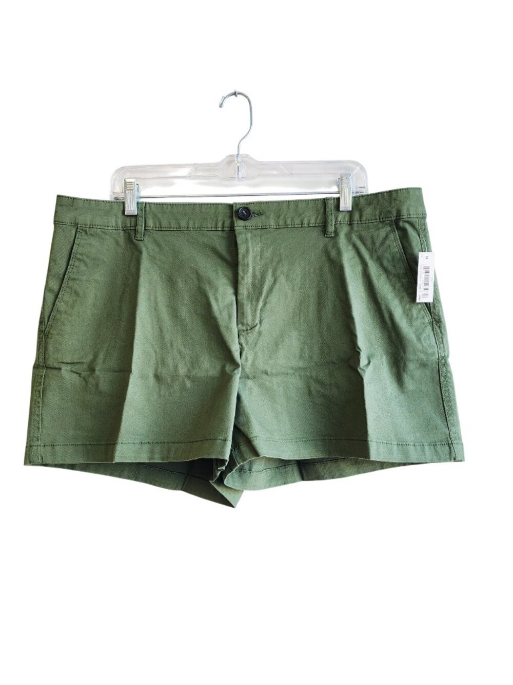 Essentials Womens Khaki Green Chino Shorts US 18 Cotton Blend Casual